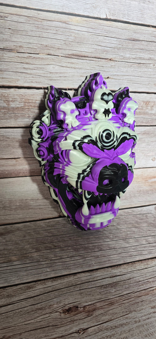 HollowCrown Oracle | Glow-in-the-Dark Demon Skull Wall Art