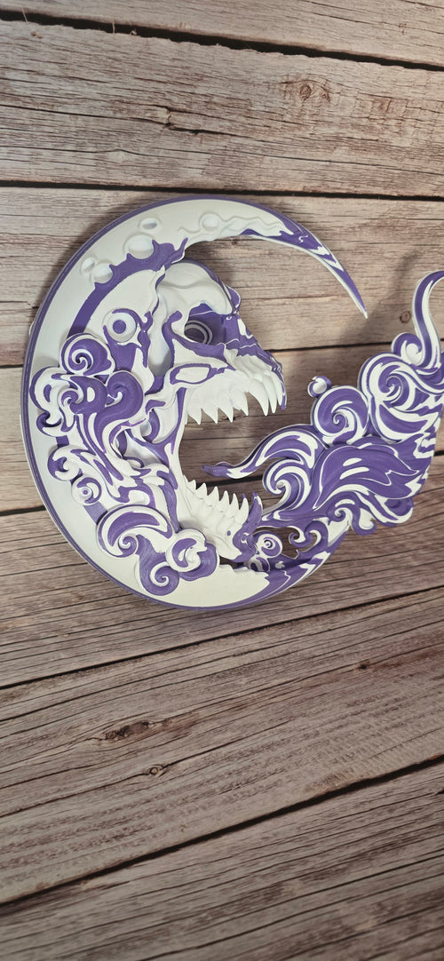 DreamSmoke Crescent | Skull Wall Art