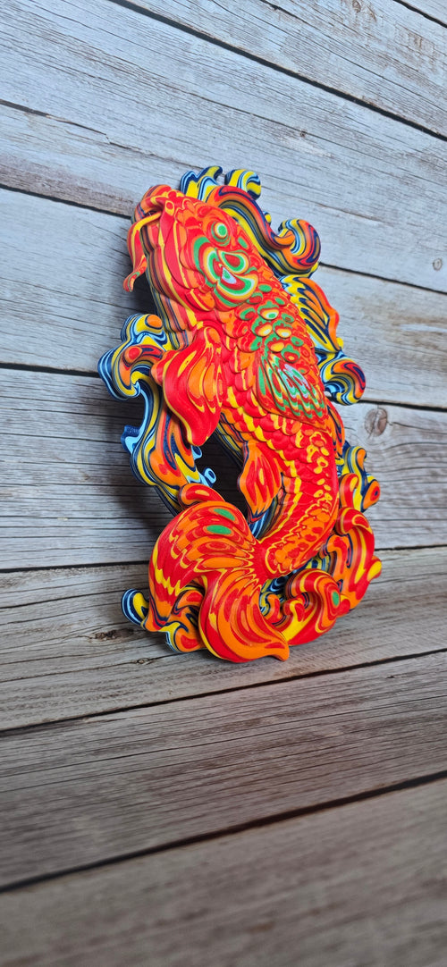 Psychedelic Koi | Colour-Stacked Wall Art