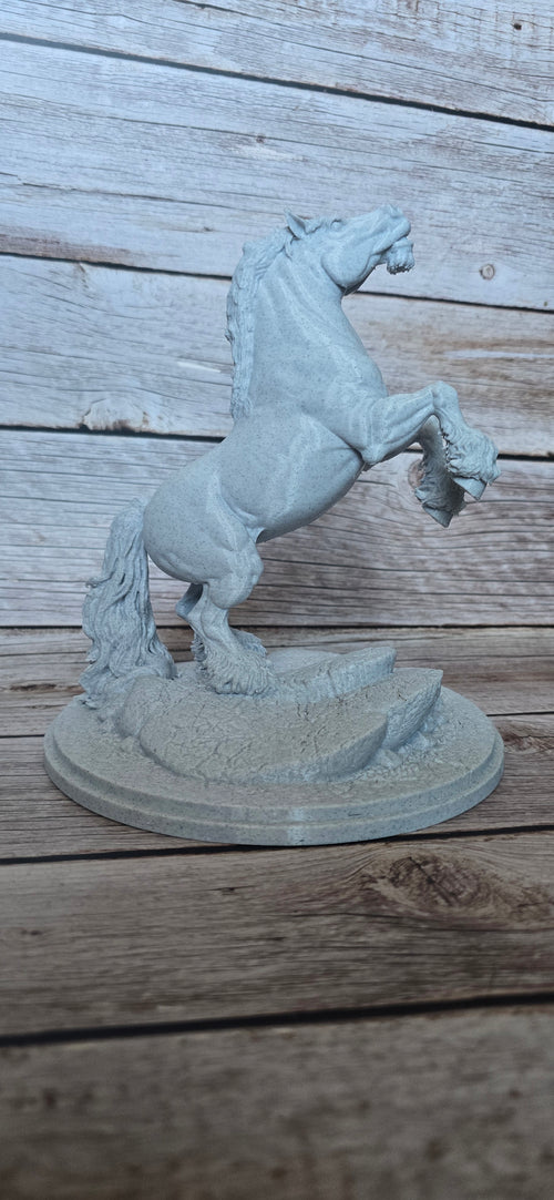 Horse of the Year | Marble Rearing Horse & Unicorn Statue