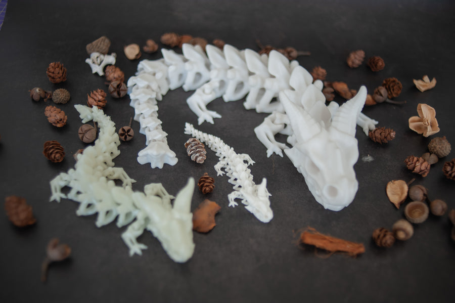 Ashbone - Fully Articulated Skeleton Dragon Figure | 3D Printed Fantasy Collectible