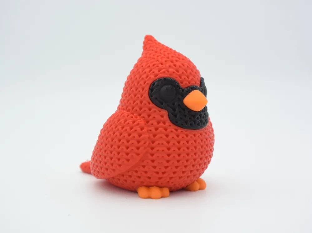 3D Printed Cardinal Bird Figurine - PLA Fantasy Companion