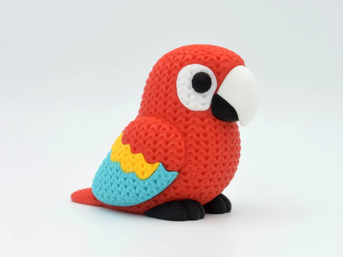 3D Printed Scarlet Macaw Parrot - Tropical Fantasy Companion