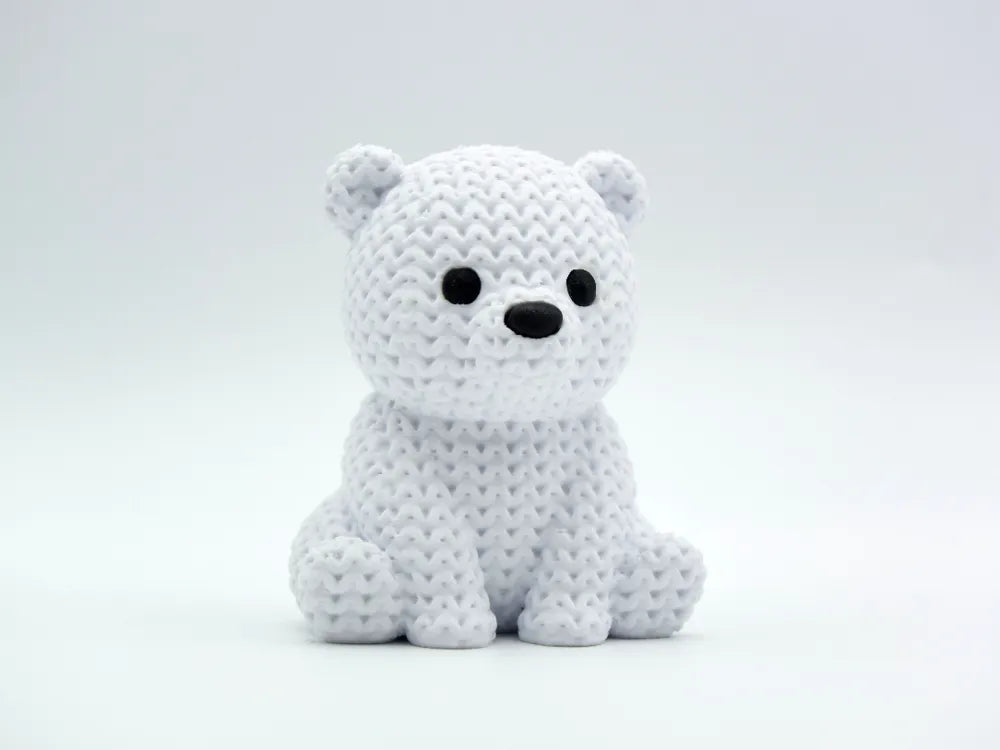 Arctic Guardian Knitted Polar Bear - 3D Printed Fantasy Companion