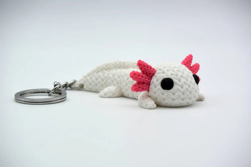 Articulated Axolotl Familiar Keychain - 3D Printed Poseable Companion