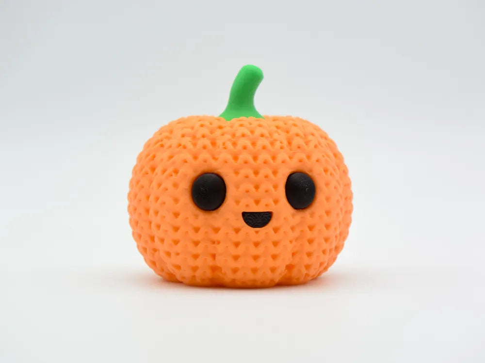 3D Printed Knitted-Style Halloween Jack-O'-Lantern Pumpkin Decor