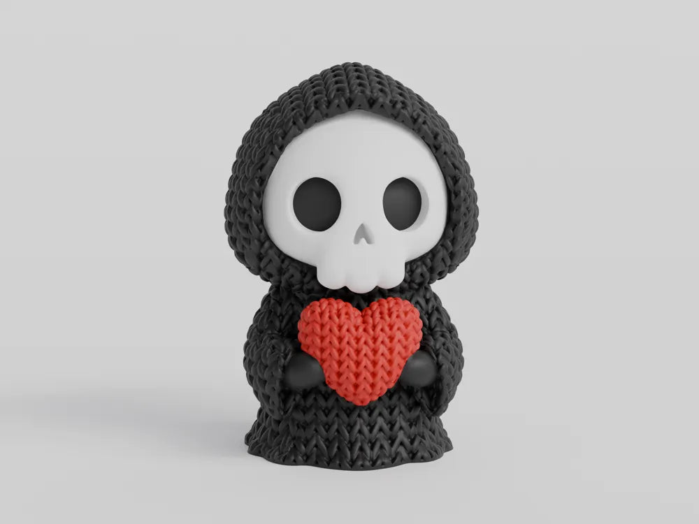 Knitted Heart Grim Reaper - 3D Printed Halloween Decor