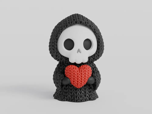 Knitted Heart Grim Reaper - 3D Printed Halloween Decor