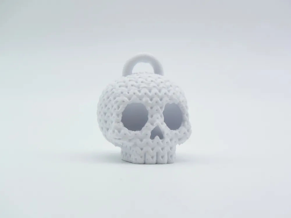Porte-clés crâne d'Halloween tricoté