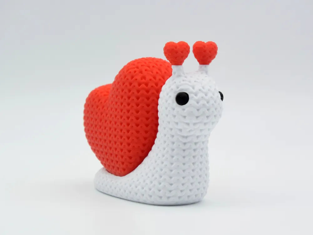 Escargot d'amour de Saint-Valentin imprimé en 3D - Figurine romantique épique